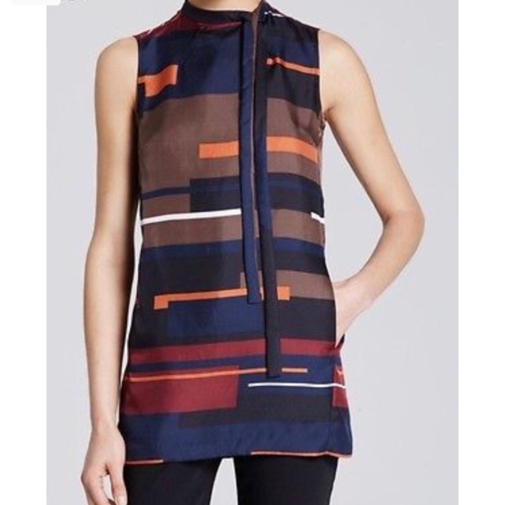 Theory Nitee Print Silk Top  Size XS